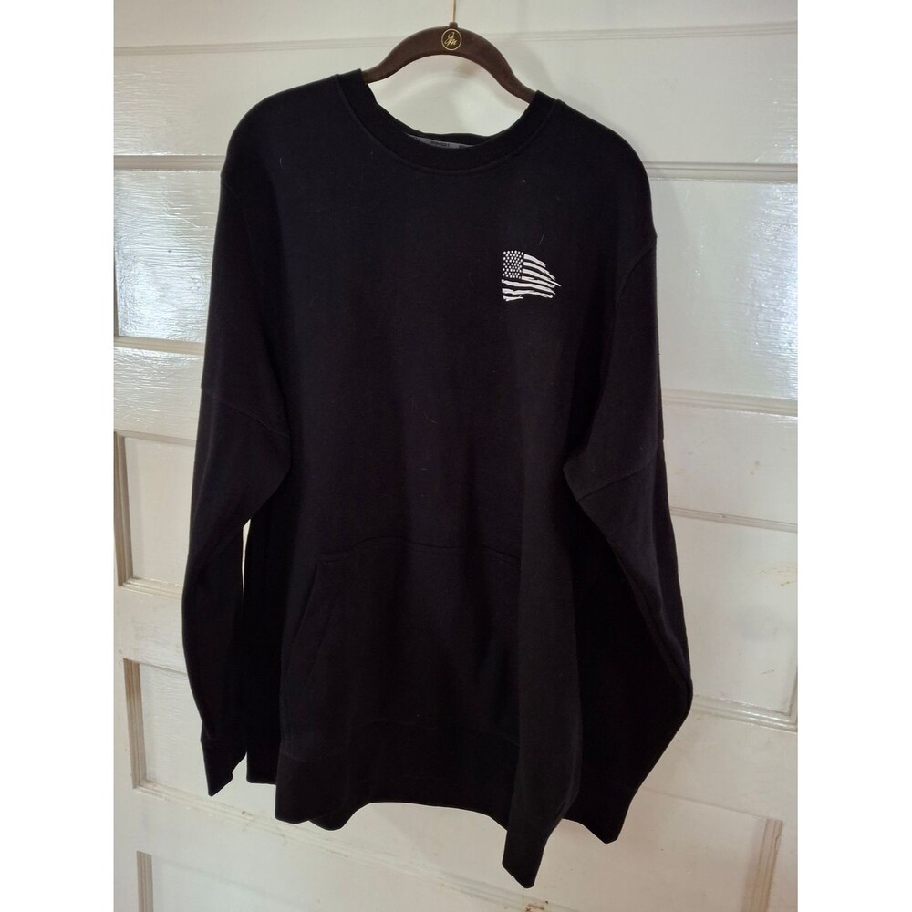 And1 Black Crewneck Sweatshirt with Small White Flag Graphic